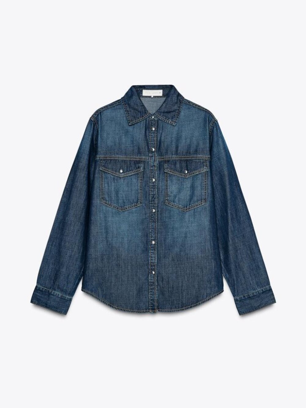 Zara Z1975 Denim Shirt in Blue Size L